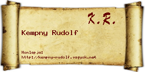 Kempny Rudolf névjegykártya